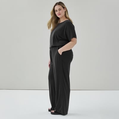 Women+ Sand Wash Wide Leg Pant - JF Black