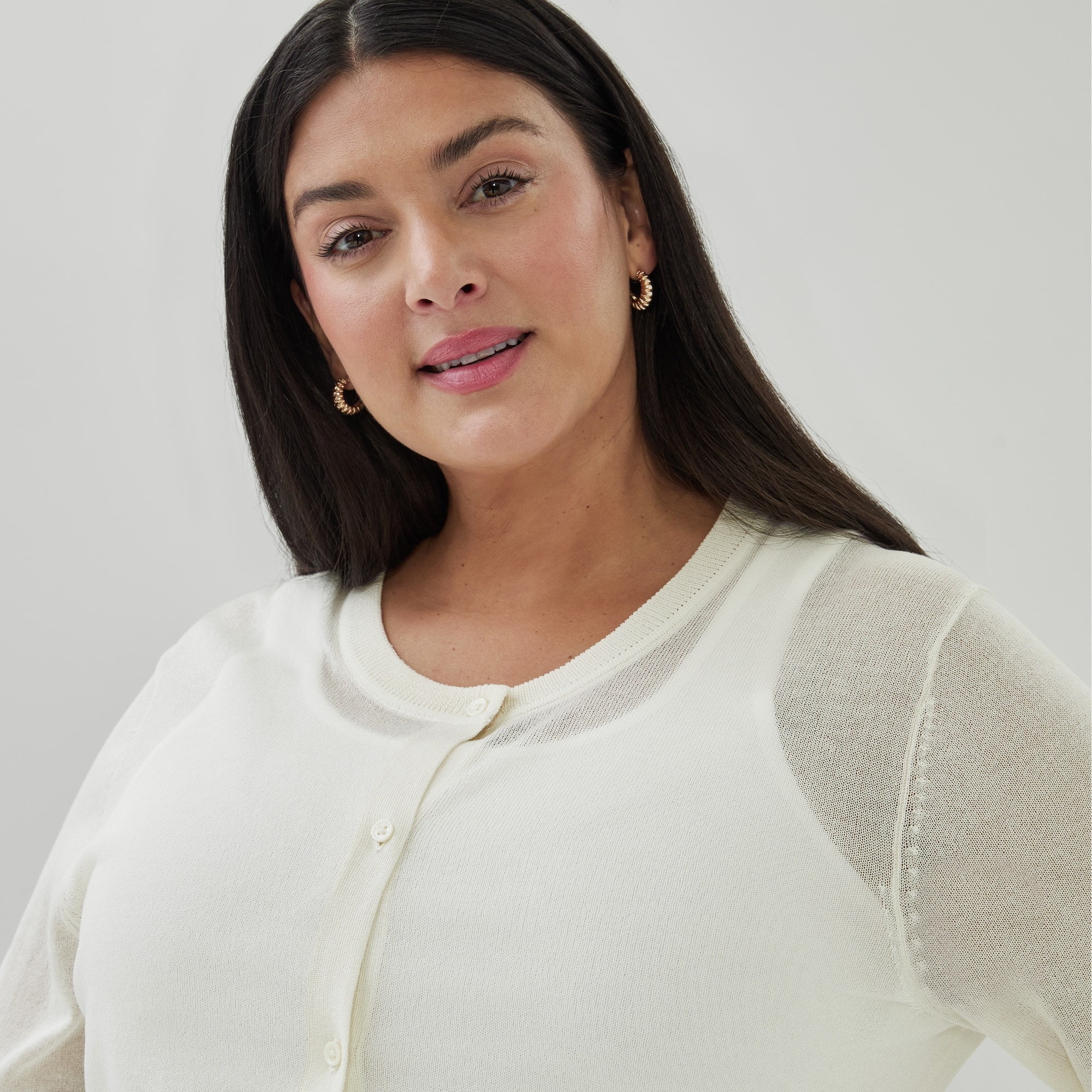 Sheer Cardigan in Off White from Joe Fresh