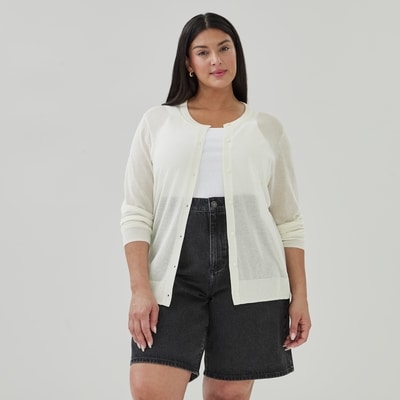 Cardigan transparent Femmes+ - Blanc Cassé