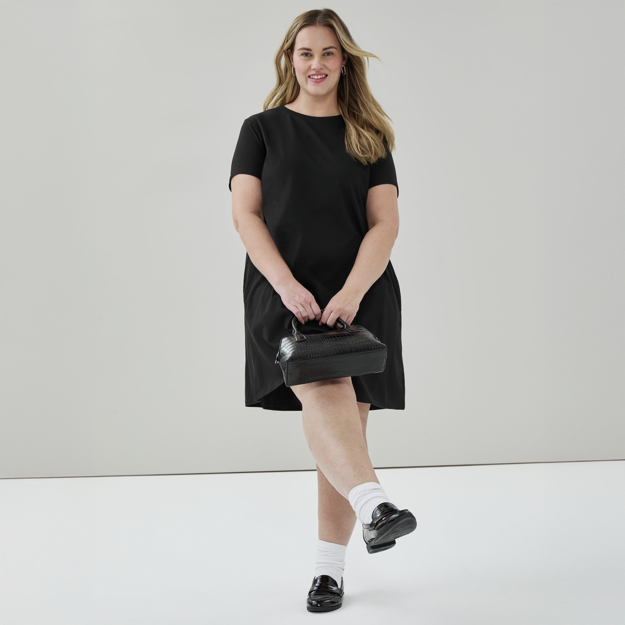 Women+ T-Shirt Mini Dress in JF Black from Joe Fresh