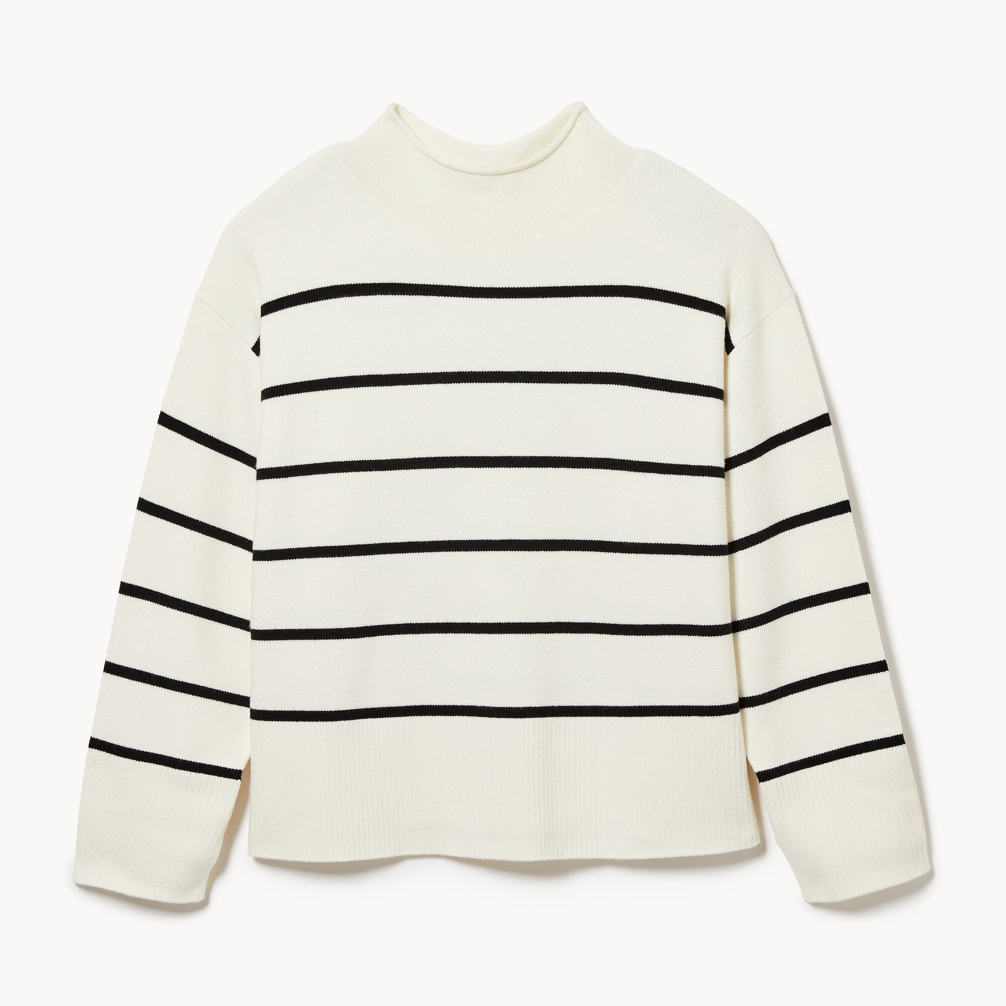 Chandail en tricot rayé à col cheminée Femmes+