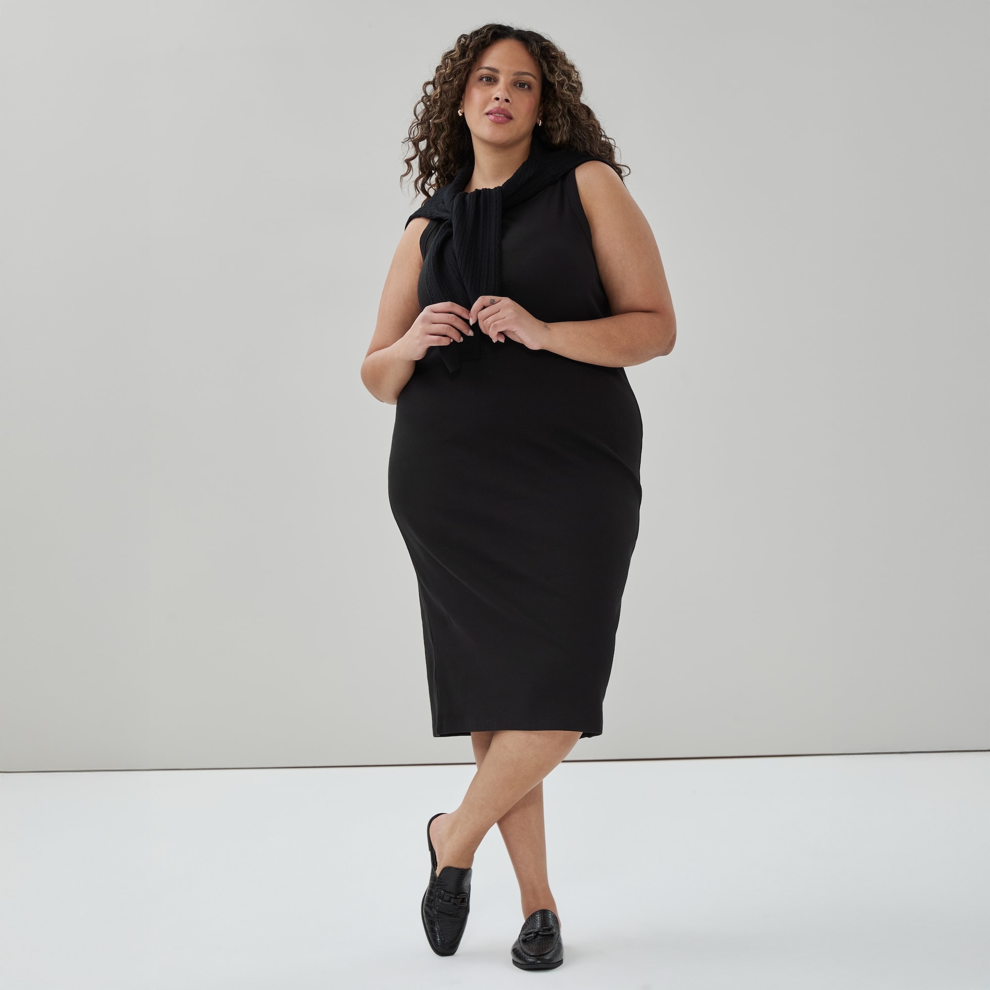 Robe cami midi Femmes+ in Noir JF from Joe Fresh