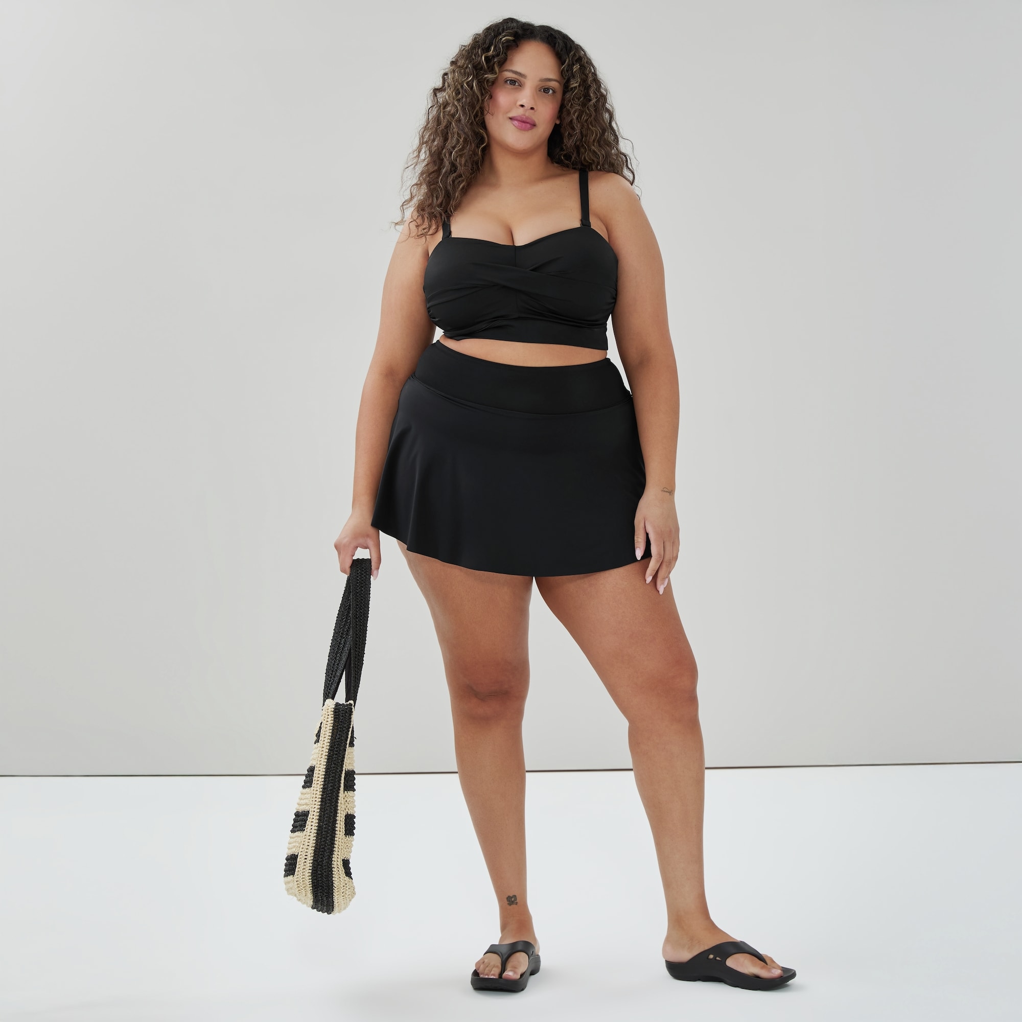 Women+ Swim Mini Skirt in Black from Joe Fresh