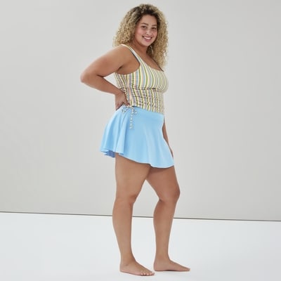 Women+ Swim Mini Skirt - Light Blue