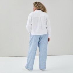 Joe Fresh Women+ Linen Cotton Cropped Long Sleeve Shirt - 1 ea | Maxi