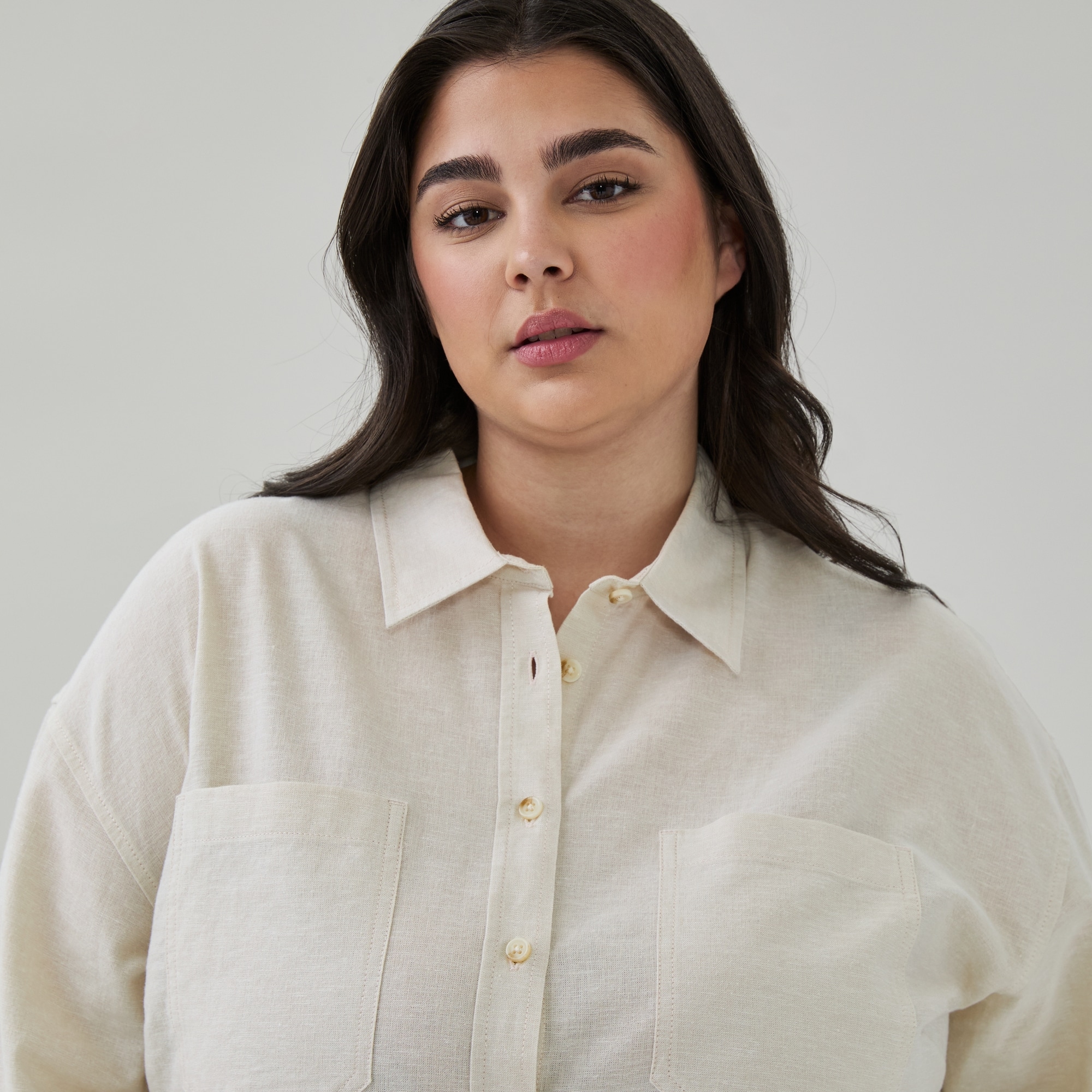 Women+ Linen Cotton Oversized Shirt