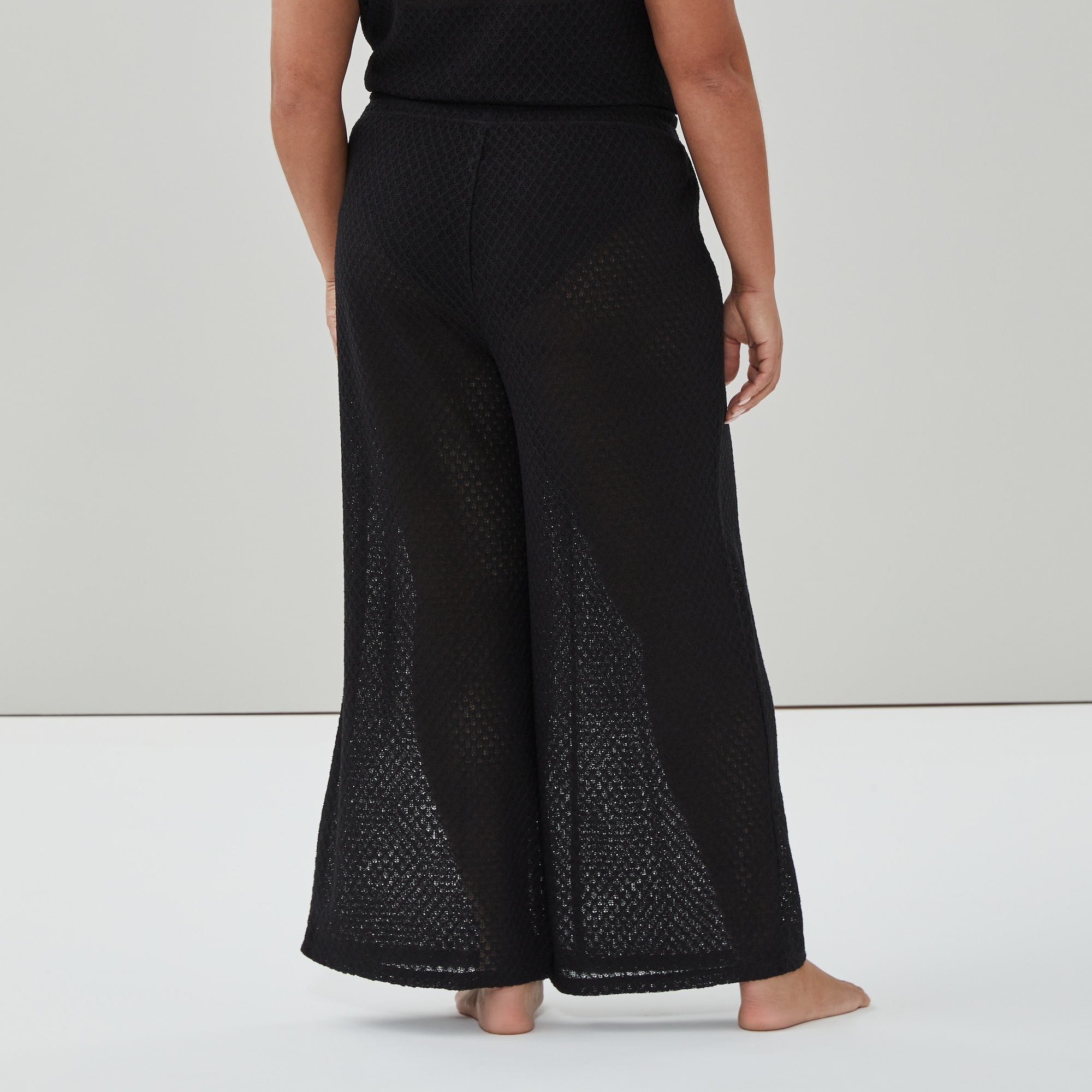 Women+ Crochet Coverup Pant in Black from Joe Fresh