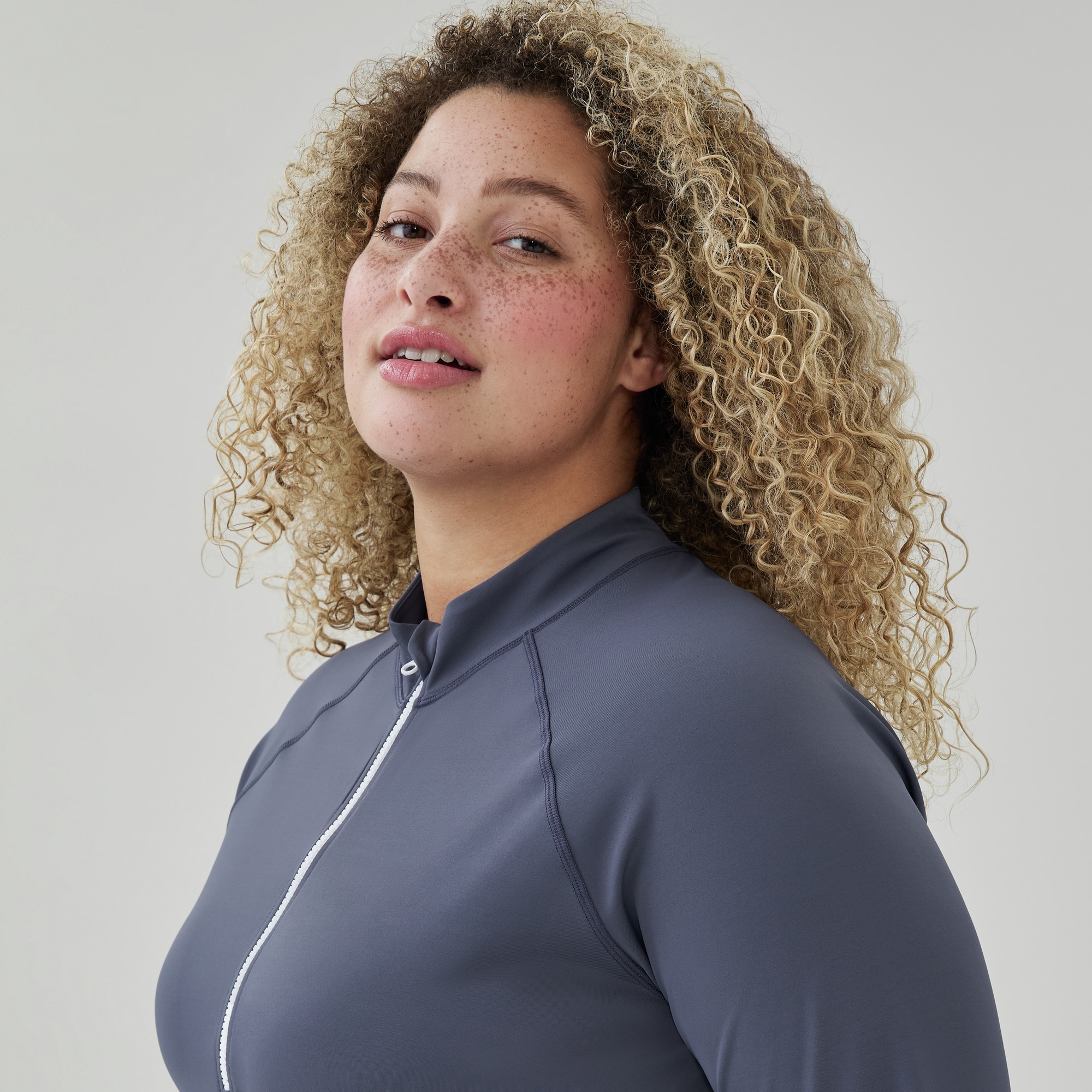Women+ Long Sleeve Rash Guard in Dark Blue from Joe Fresh