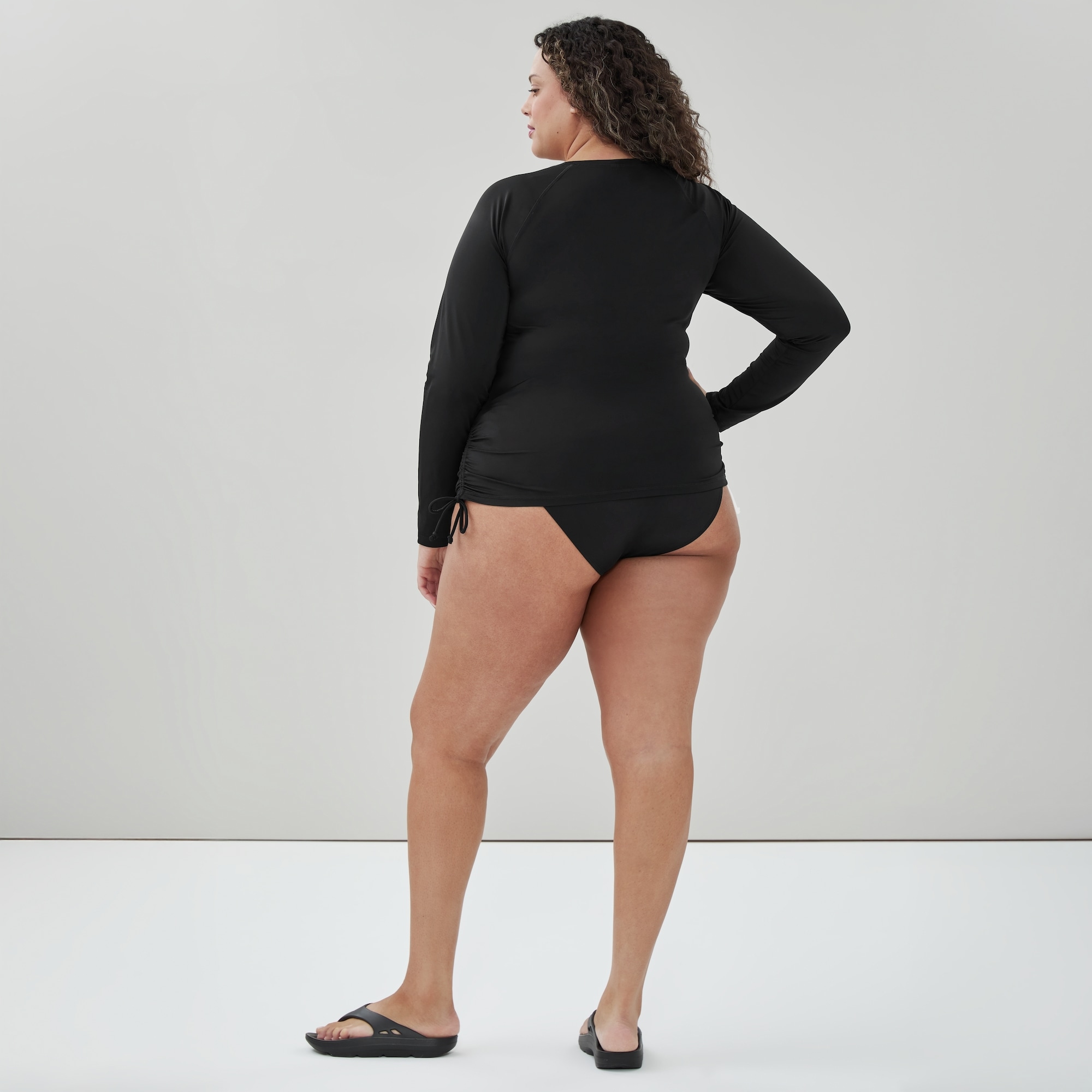 Women+ Side Tie Rash Guard in Black from Joe Fresh