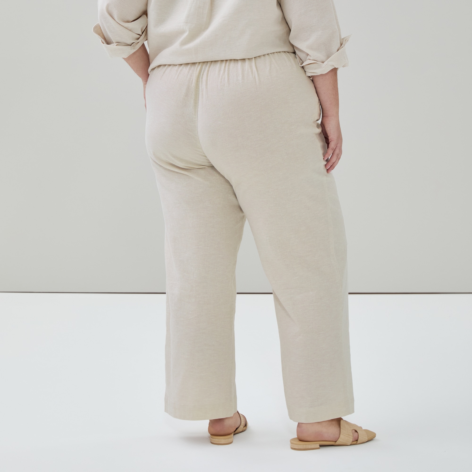 Women+ Linen Cotton Wide Leg Pant