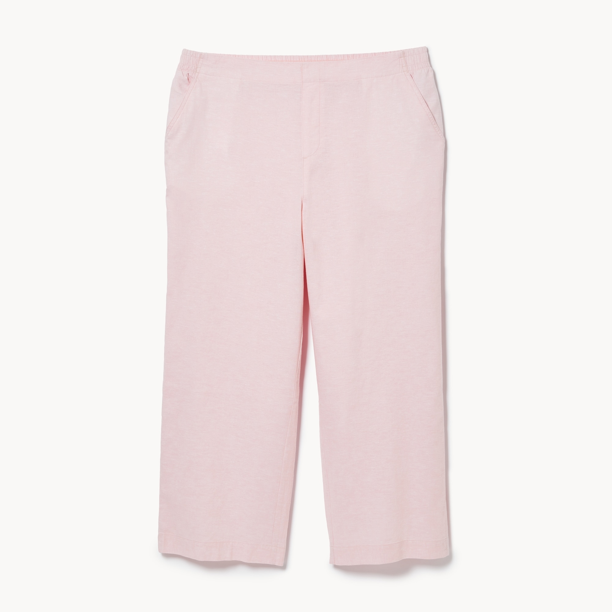 Women+ Linen Cotton Wide Leg Pant in Light Pink Mix from Joe Fresh