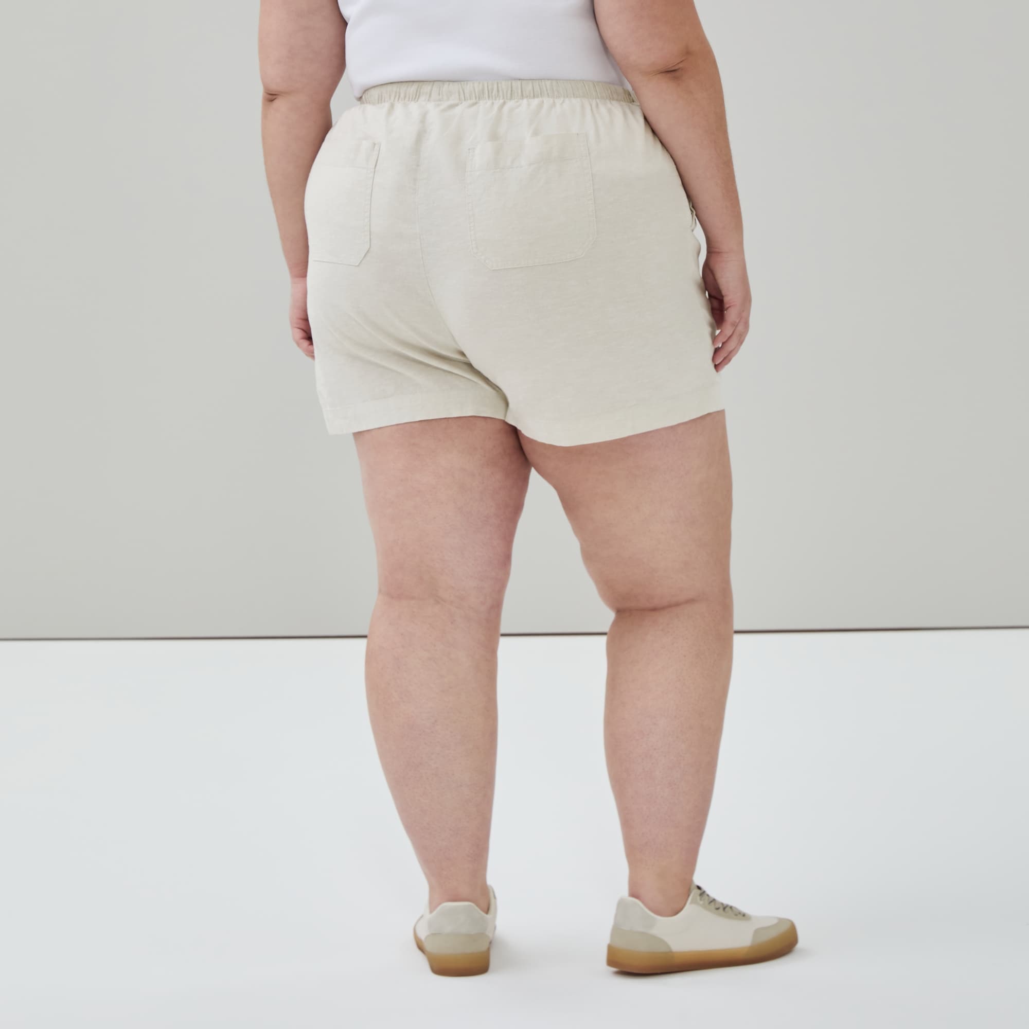 パンツ off-white NEEN ALLOVER LOUNGE SHORTS Linen Cotton Pull-On Short in Linen from Joe Fresh