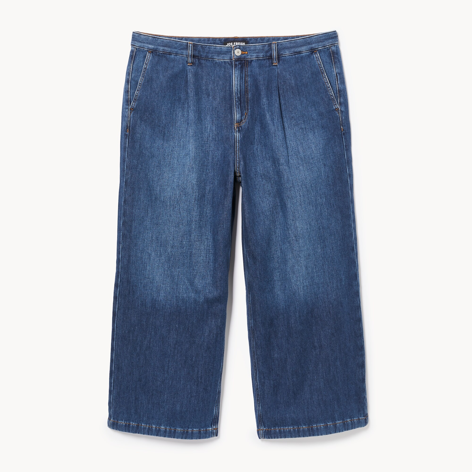 Jean à jambe large délavé foncé Femmes+