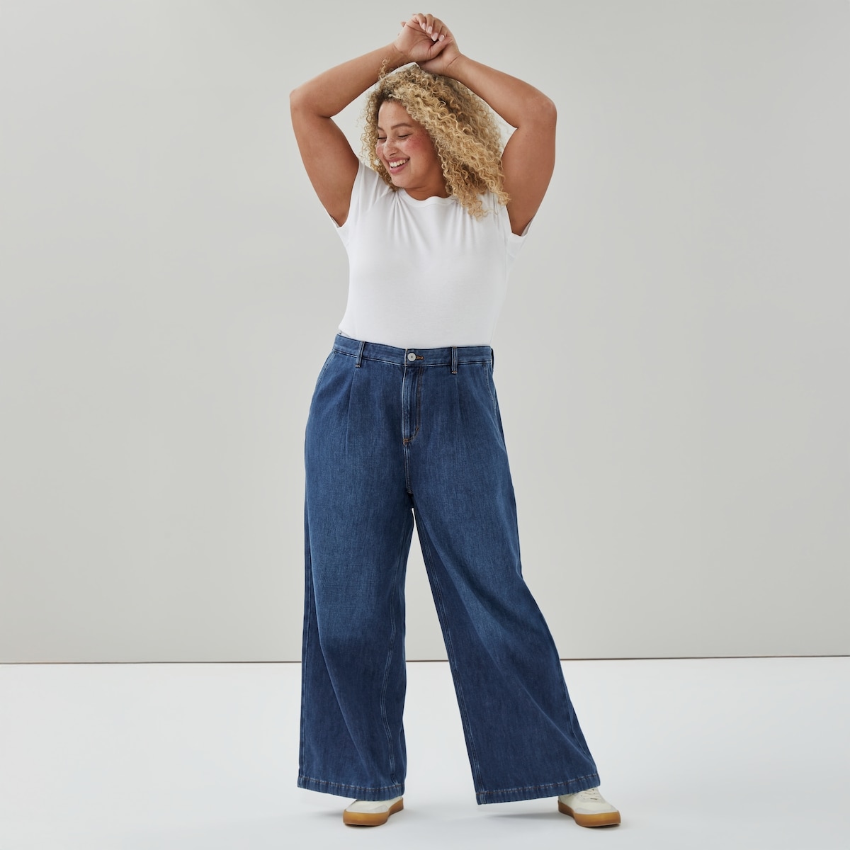 Jean  jambe large dlav fonc Femmes+ - Laver Fonc