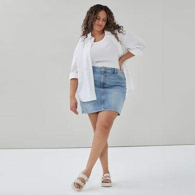 Women+ Denim Mini Skirt - Medium Wash