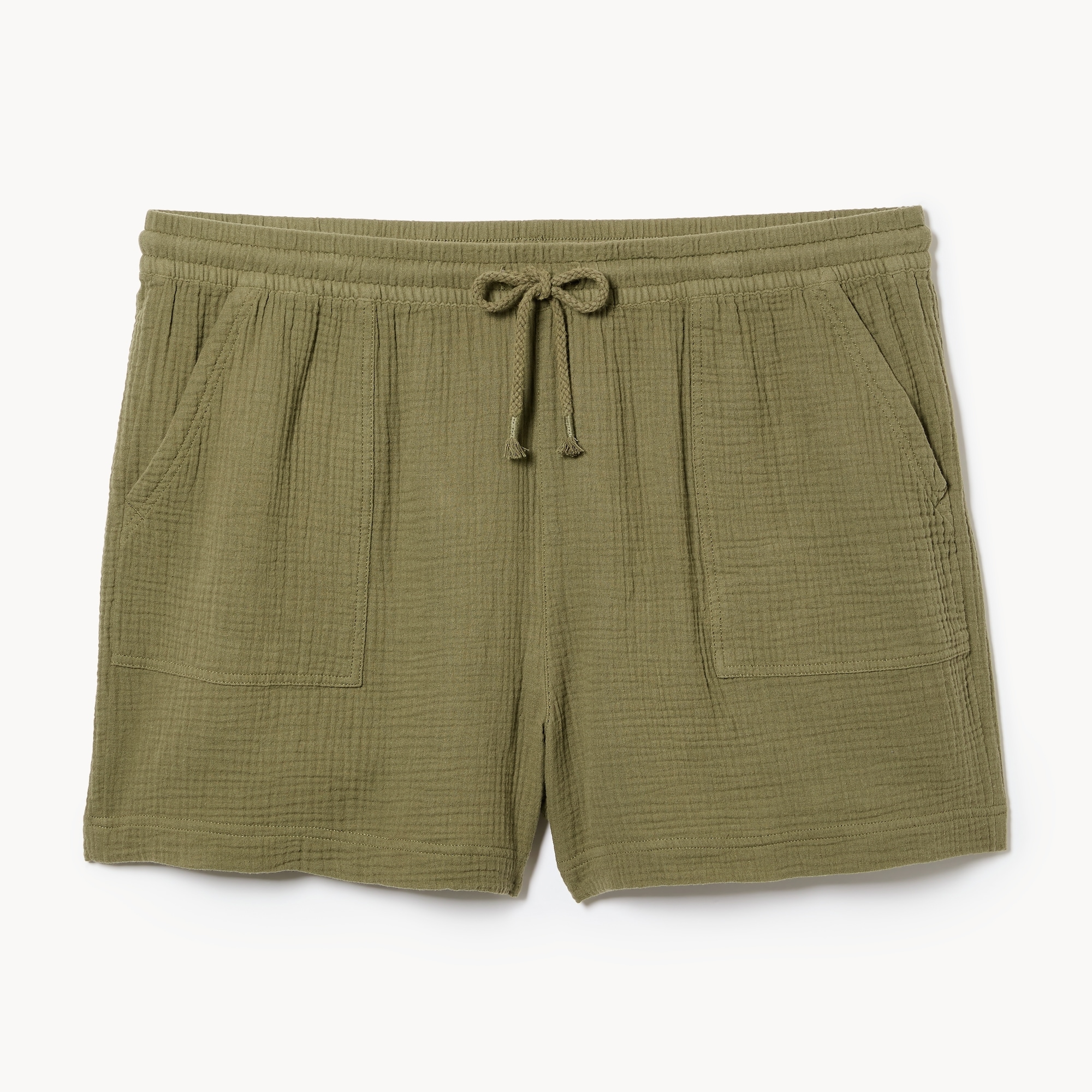Women+ Crinkle Gauze Pull-On Short in Olive from Joe Fresh