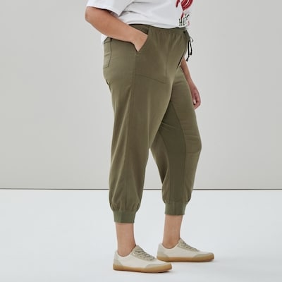 Pantalon de jogging à taille mi-haute Femmes+ - Olive Foncé