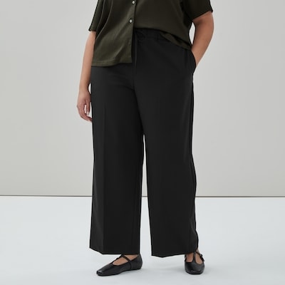Women+ Wide Leg Pull-On Suit Pant - JF Black