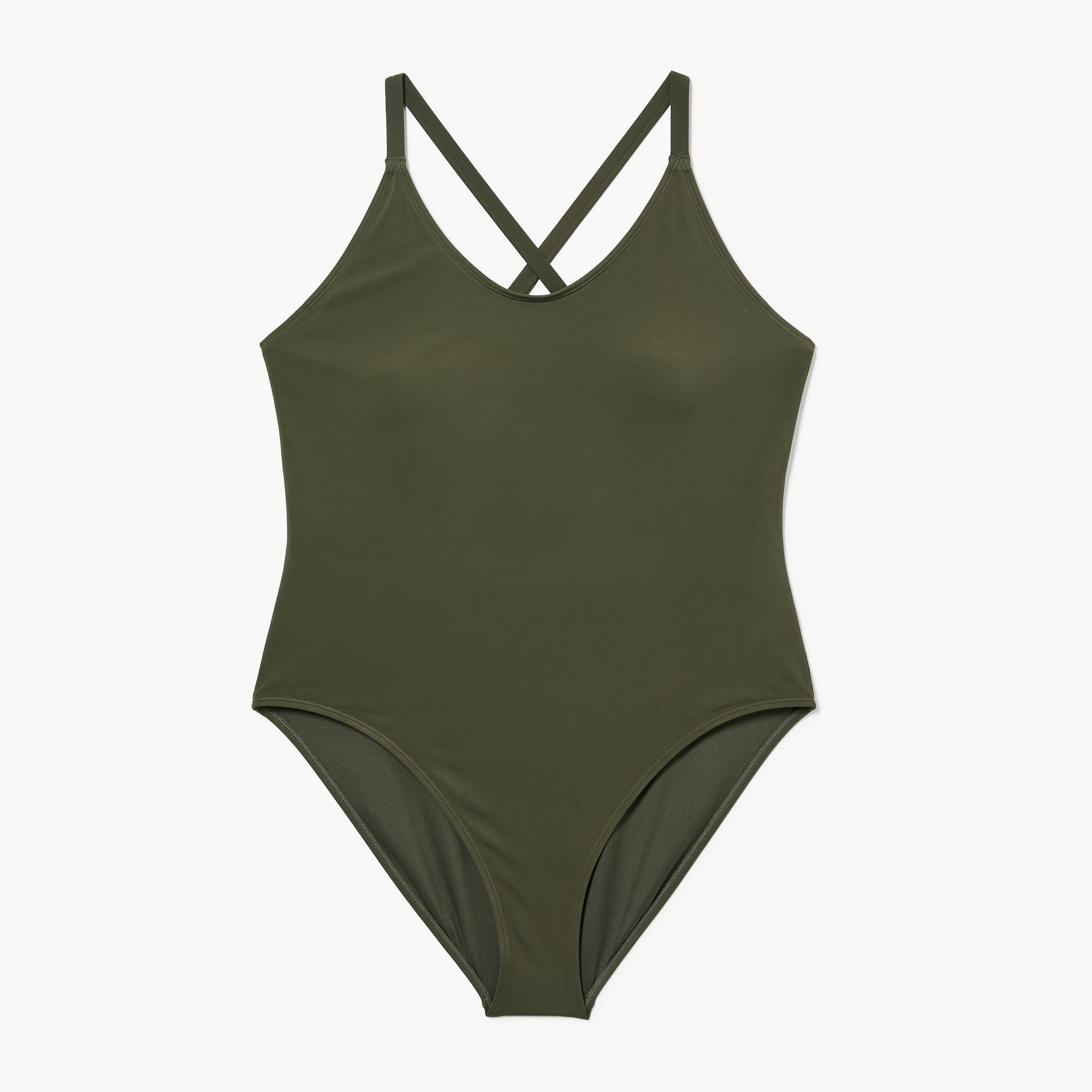 Women+ Crossback Swimsuit in Army Green from Joe Fresh