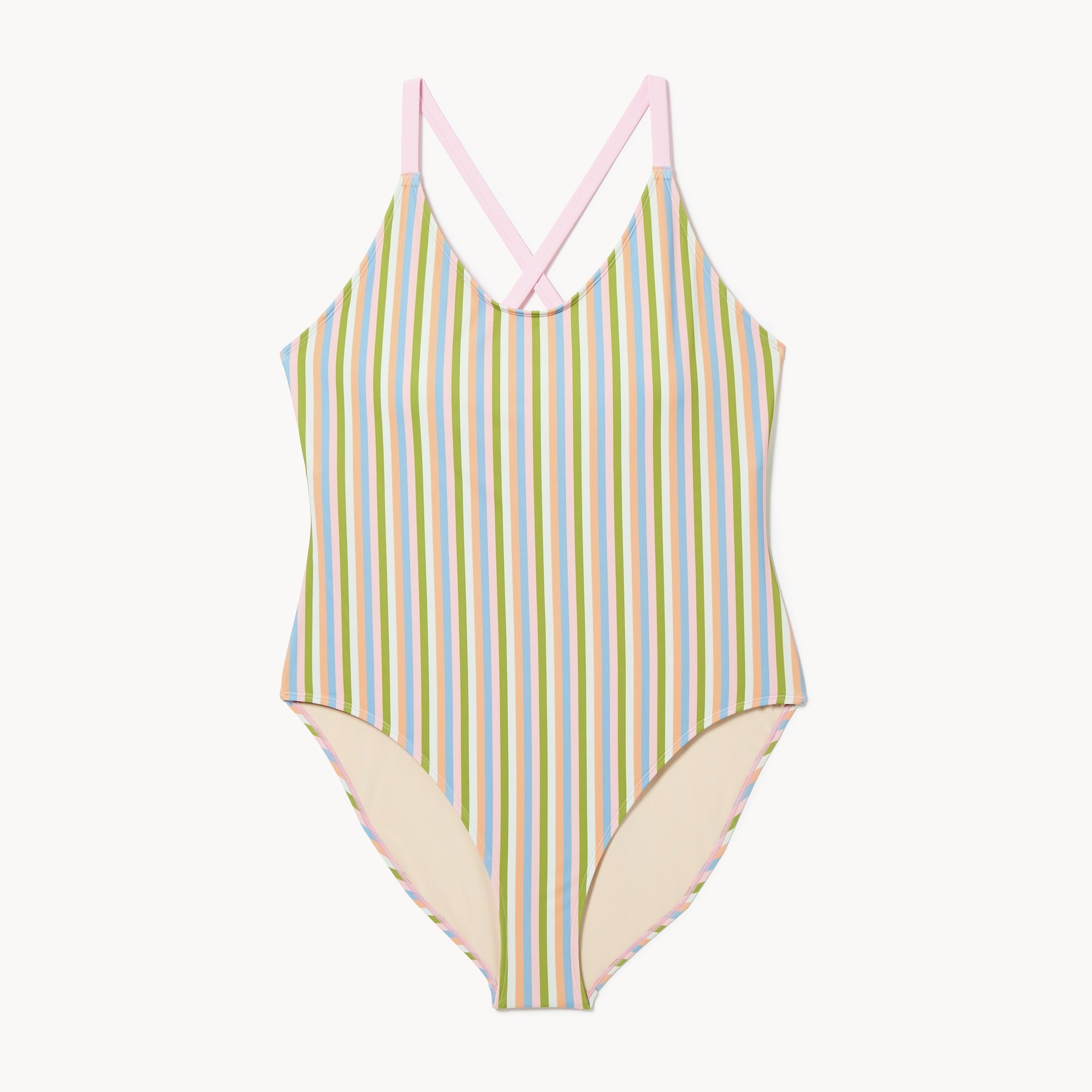 Women+ Striped Crossback Swimsuit in Blue from Joe Fresh