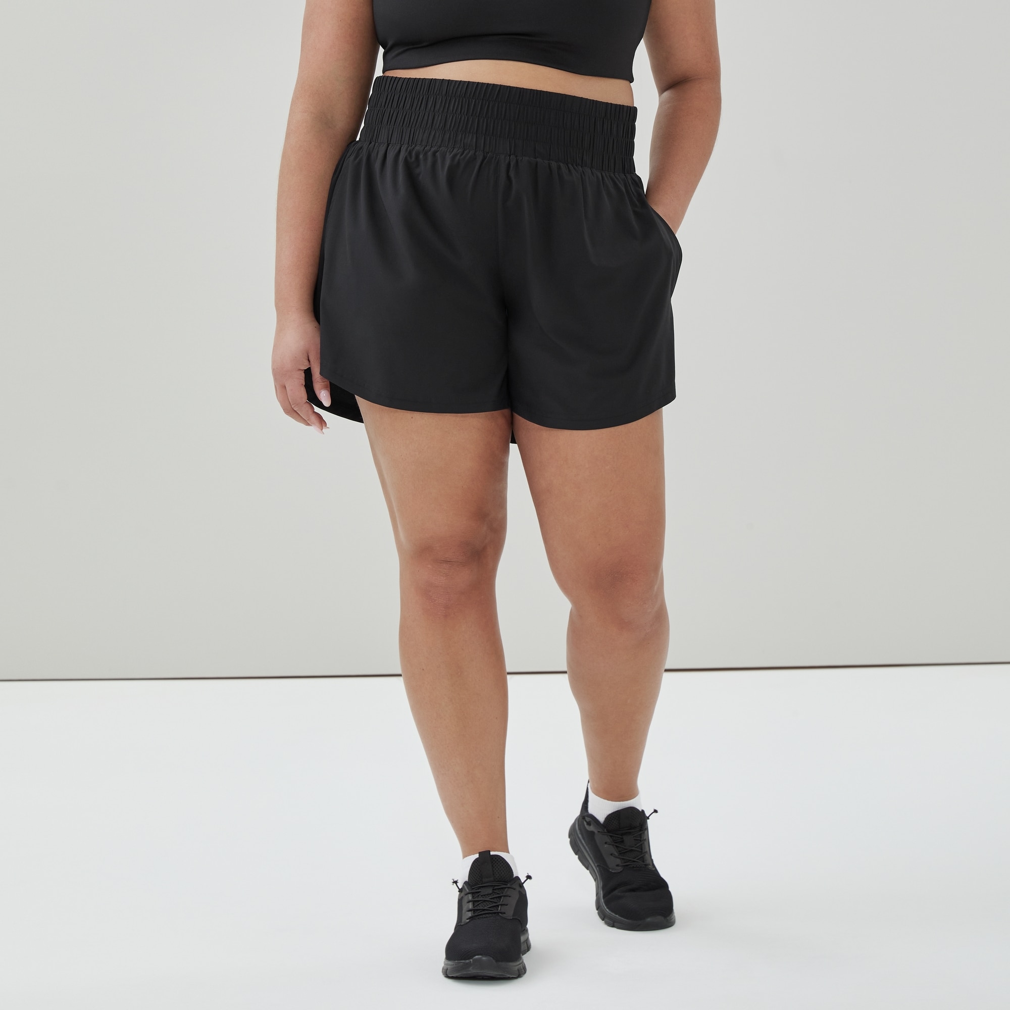 Women+ Active Stretch Running Short in Black from Joe Fresh
