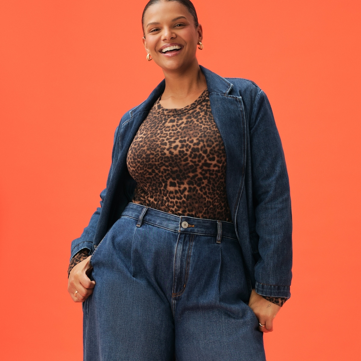 Blazer en denim Femmes+