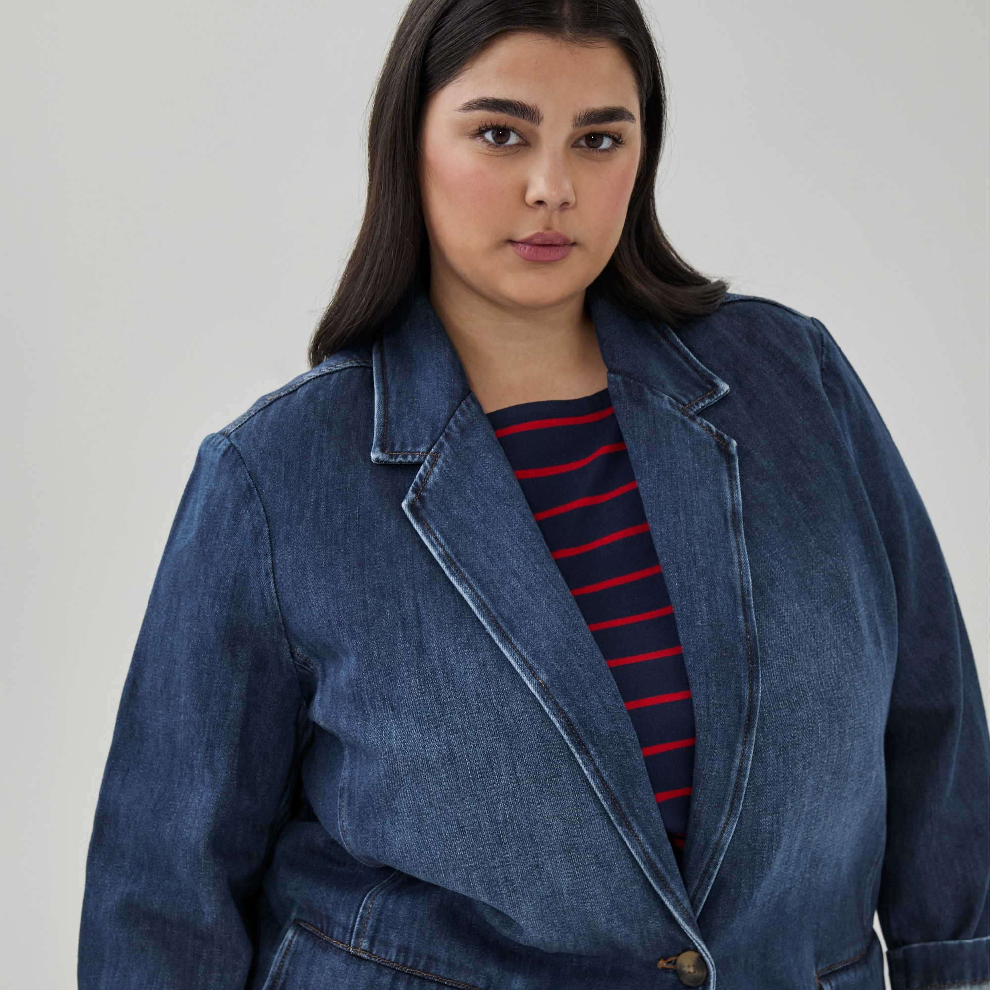 Women+ Denim Blazer