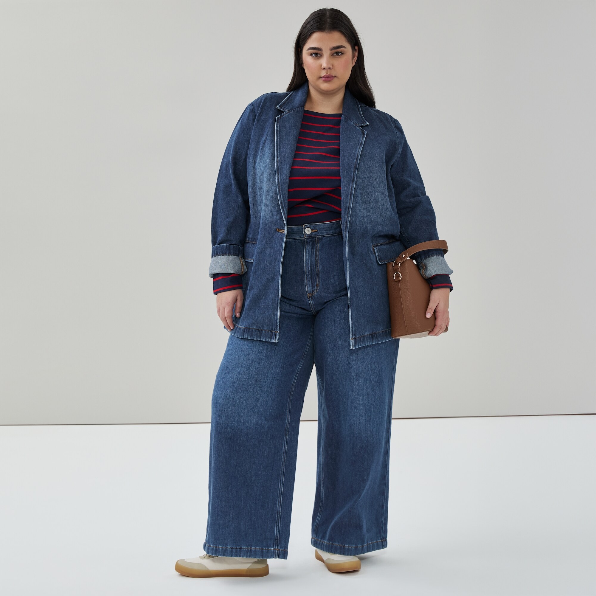 Blazer en denim Femmes+
