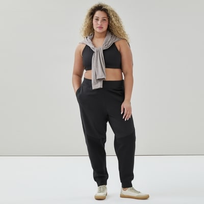 Pantalon de jogging sport en tricot doux Femmes+ - Noir