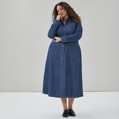 Joe Fresh Robe midi en denim à manches longues Femmes+ 1 ea, 59,00 $/1ch