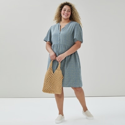 Robe à manches papillon Femmes+ - Bleu