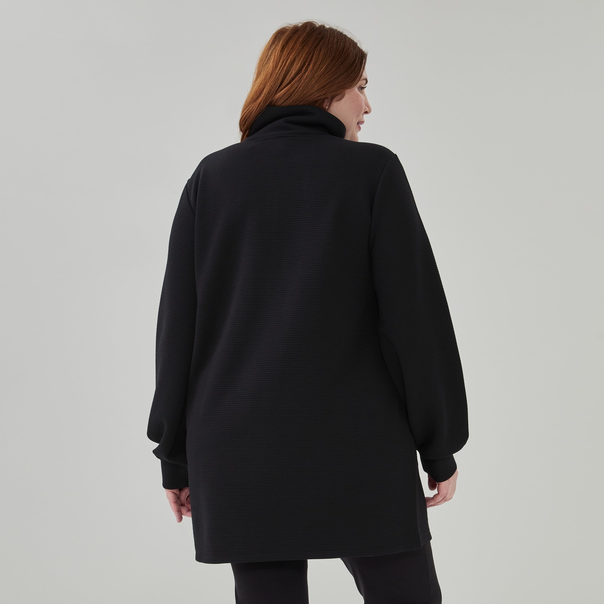 Women+ Active Quarter-Zip Pullover in Black from Joe Fresh