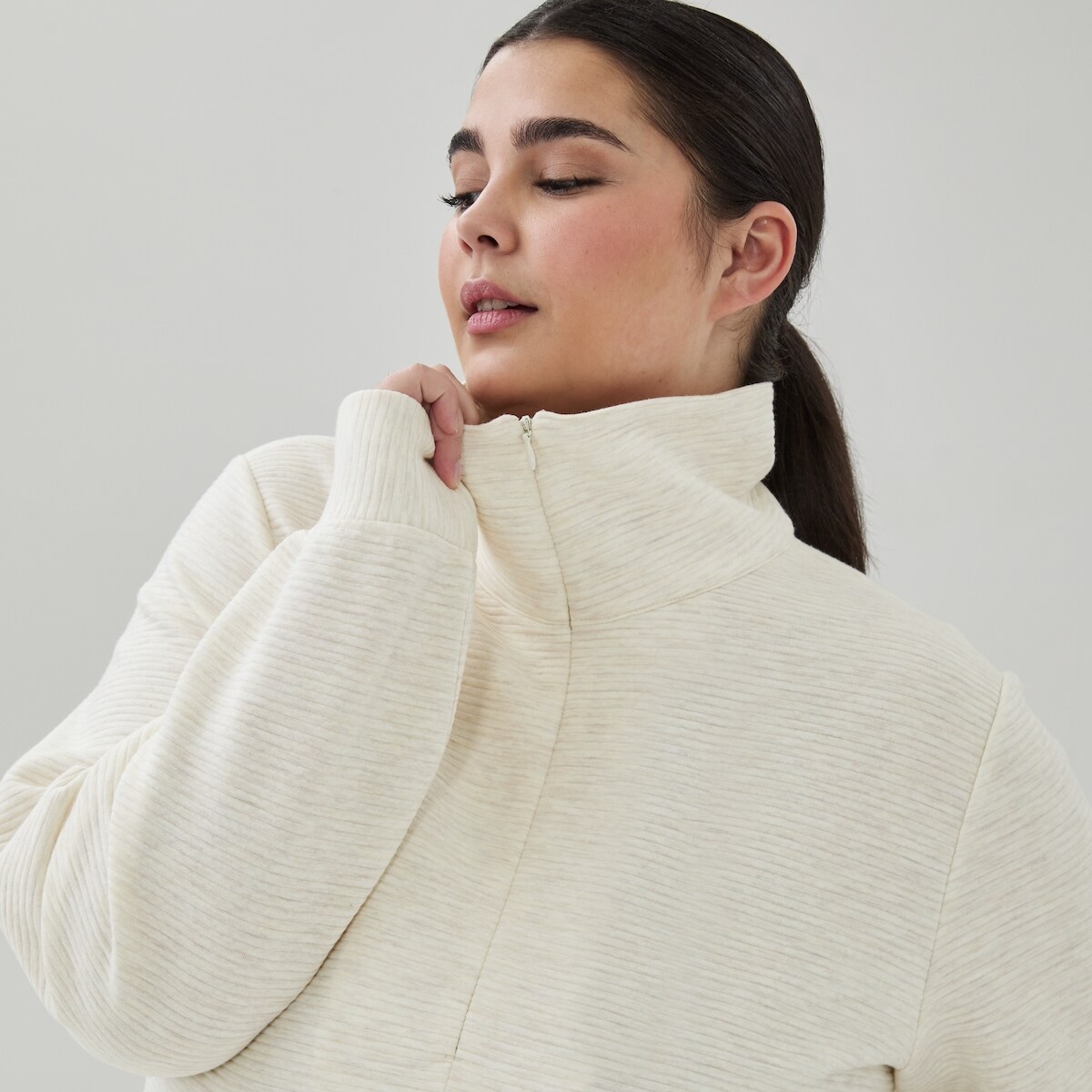 Women+ Active Quarter-Zip Pullover - Oat Mix