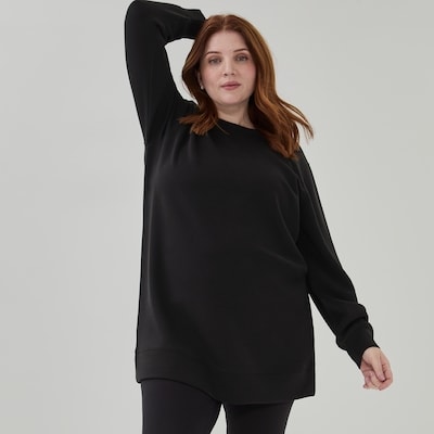 Chandail en tricot sport sablé Femmes+ - Noir