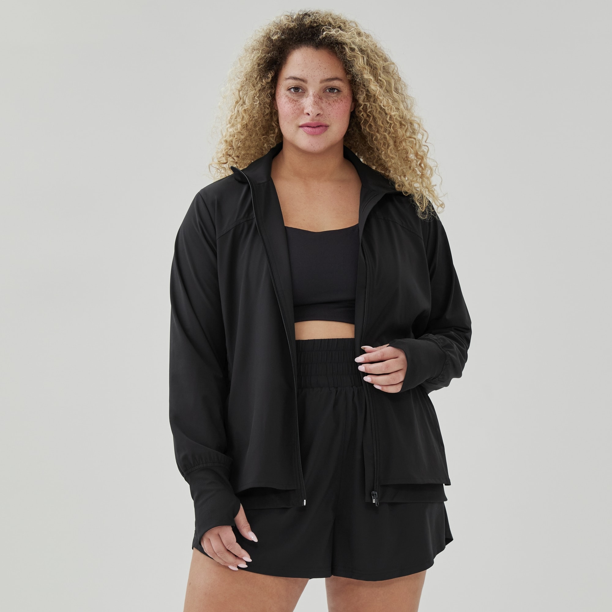 Women+ Active Stretch Golf Jacket in Black from Joe Fresh