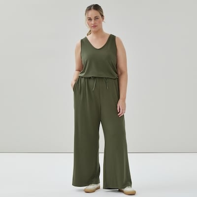 Combinaison sport en microbouclette Femmes+ - Vert Militaire