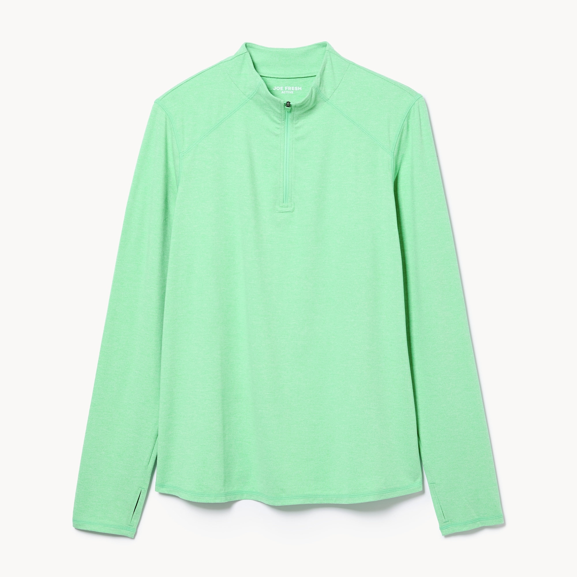 Women+ Active Quarter-Zip Pullover in Aqua Mix from Joe Fresh