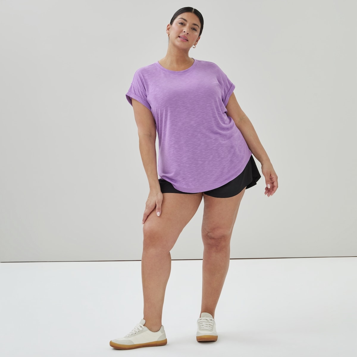 Women+ Rolled Sleeve T-Shirt - Bright Purple