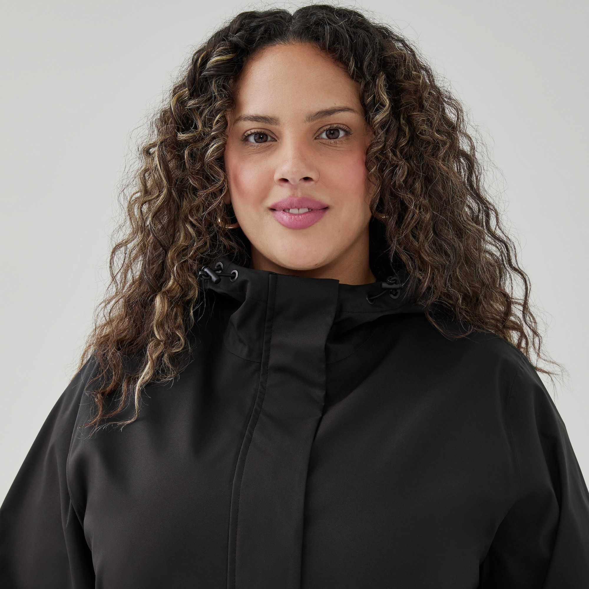 Women+ Hooded Midi Raincoat in Black from Joe Fresh