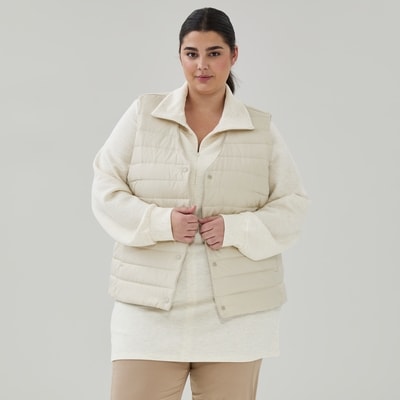 Women+ Lightweight Puffer Vest - Light Sand