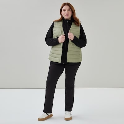 Women+ Puffer Vest - Khaki Brown