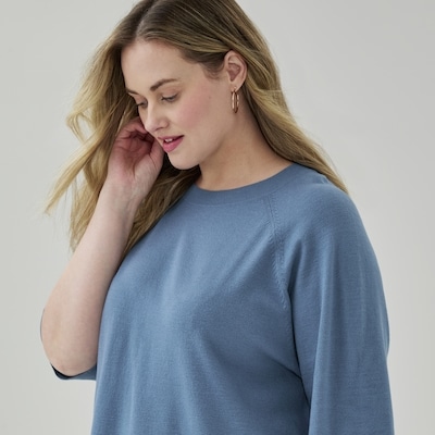 Women+ Short Sleeve Sweater - Dusty Blue