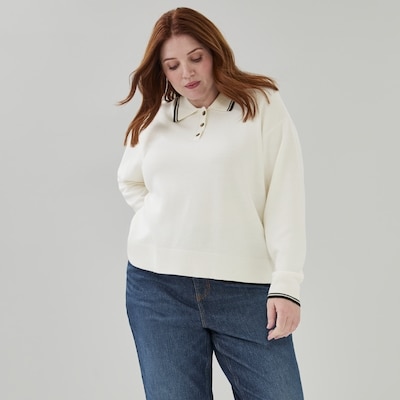Women+ Polo Sweater - Off White