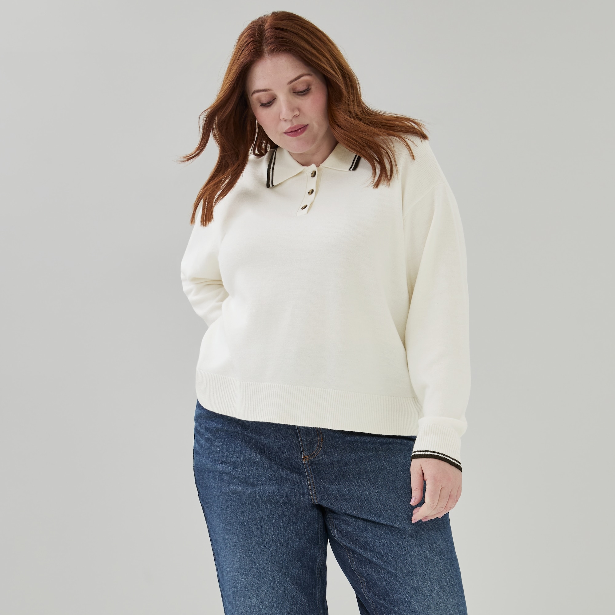 Chandail polo en tricot Femmes+