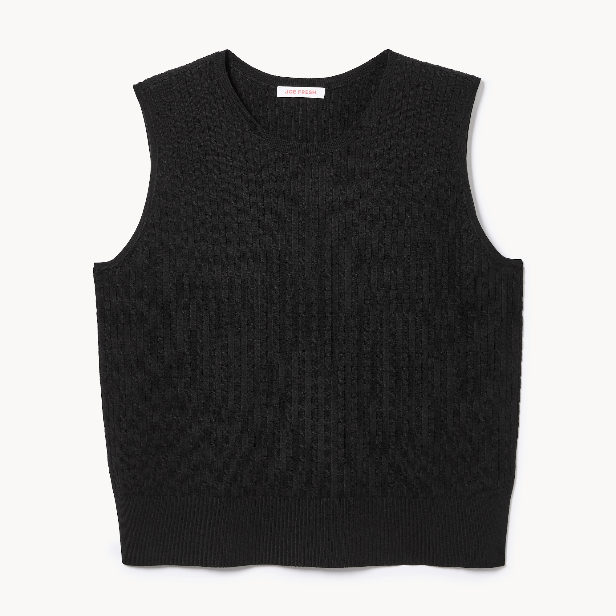 Women+ Cable Knit Tank in JF Black from Joe Fresh