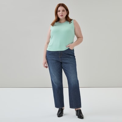 Haut à mailles torsadées Femmes+ - Bleu-Vert