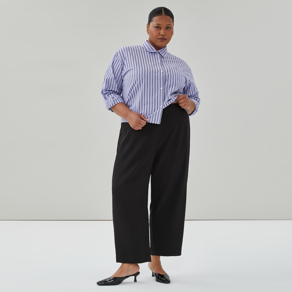 Women+ Barrel Leg Trouser - Jf Black