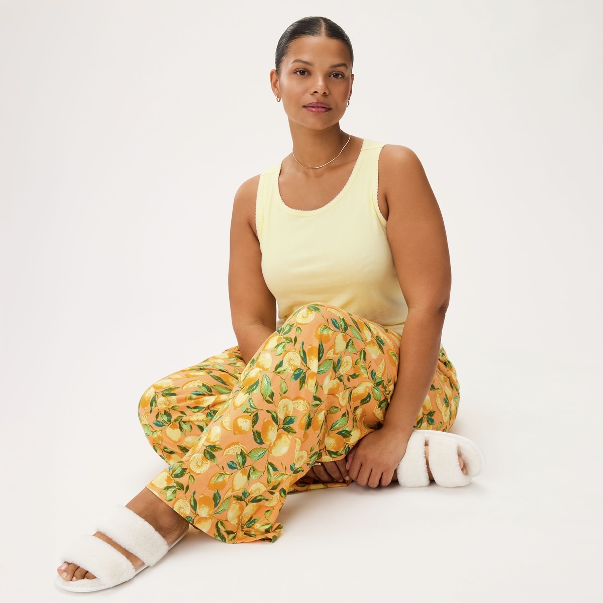 Women+ Printed Cotton Sleep Pant - Orange