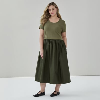 Robe midi évasée Femmes+ - Brun Kaki Foncé