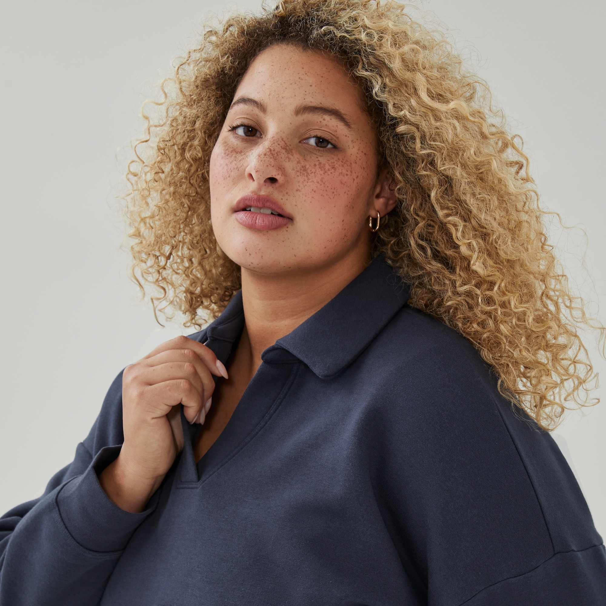 Women+ Fleece Polo Sweatshirt